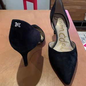 Sam Edelman black suede Jaina Suede D'Orsay Pumps